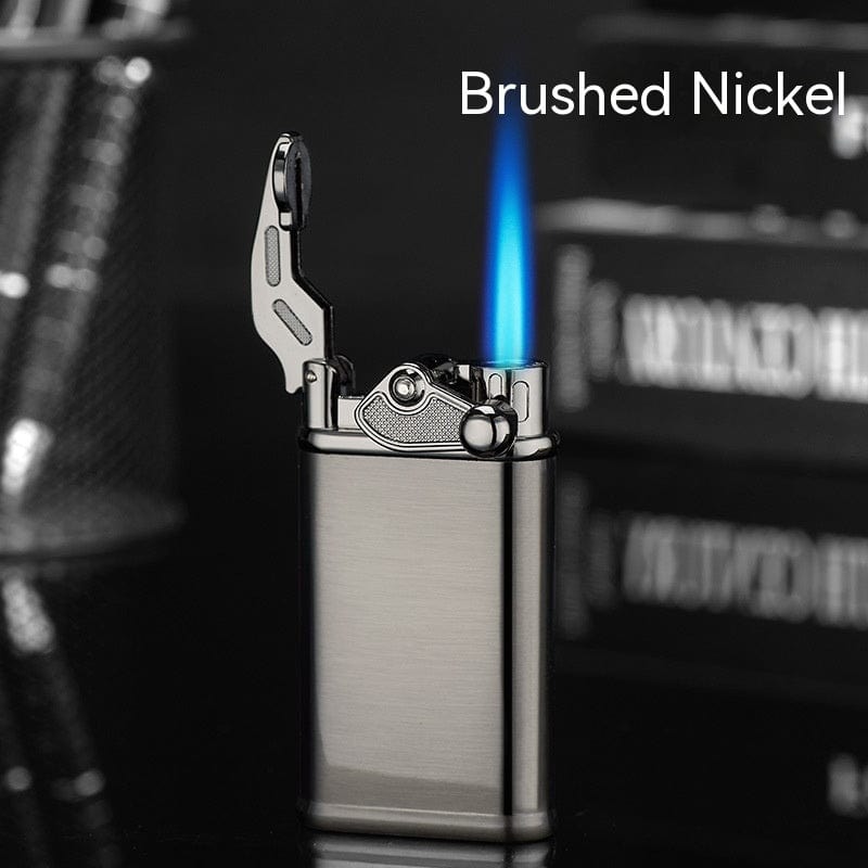 This & That Store Lighter Nickel Wire Drawing New Posture Rocker Arm Torch Lighter - Durable, Stylish, Windproof