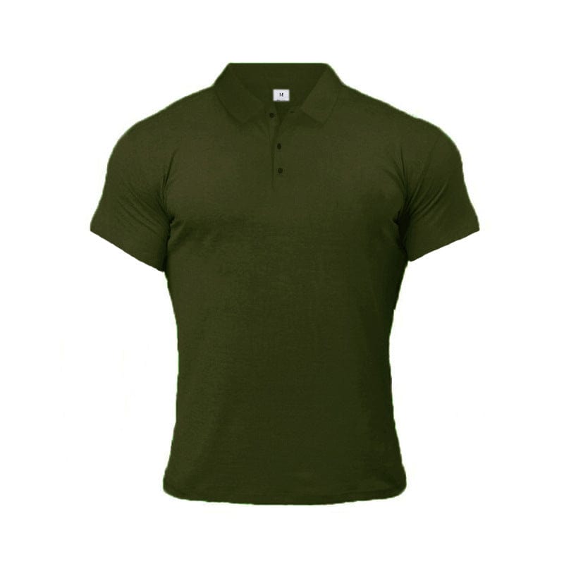 This & That Store Men's Clothing 1 Army Green / L Sports Polo Shirt Summer Short-sleeved Tops Men's Short-Sleeved Polo Shirt Solid Color Men's T-Shirt Summer Casual Comfortable Men's Clothing
