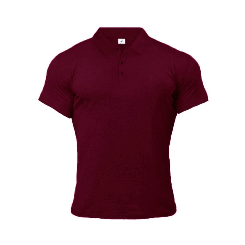 This & That Store Men's Clothing 1 Wine Red / L Sports Polo Shirt Summer Short-sleeved Tops Men's Short-Sleeved Polo Shirt Solid Color Men's T-Shirt Summer Casual Comfortable Men's Clothing