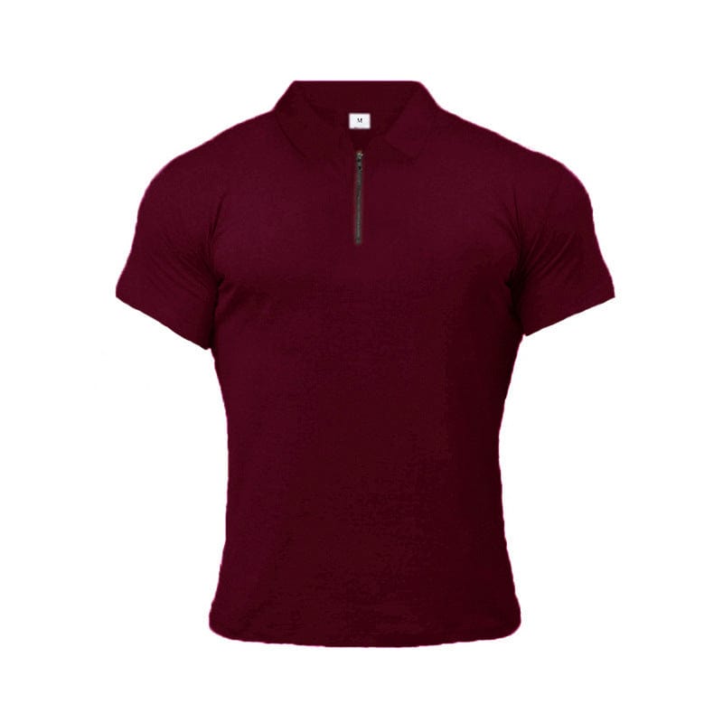 This & That Store Men's Clothing Wine Red / L Sports Polo Shirt Summer Short-sleeved Tops Men's Short-Sleeved Polo Shirt Solid Color Men's T-Shirt Summer Casual Comfortable Men's Clothing