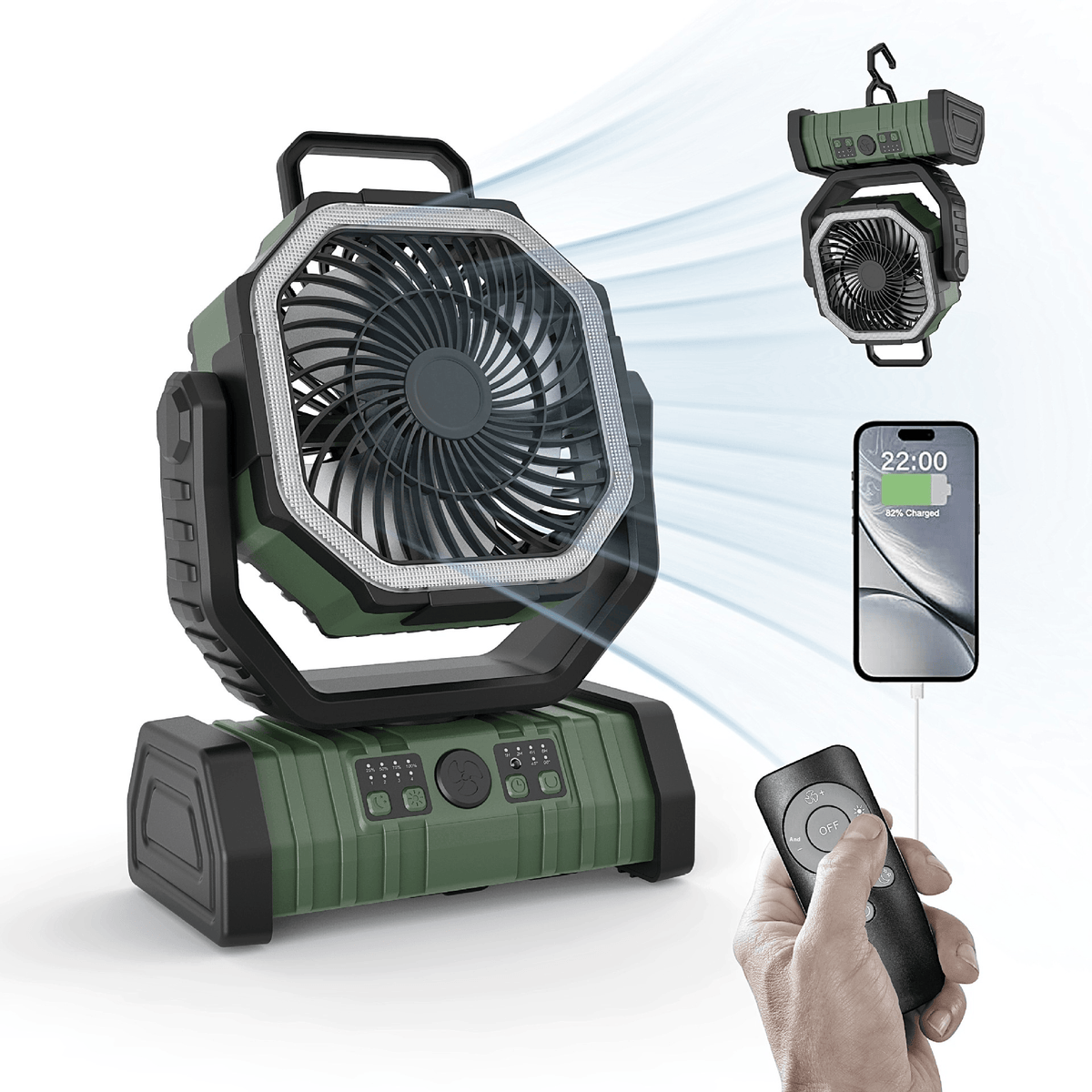 This & That Store Outdoor Household Power Bank LED Light Camping Fan
