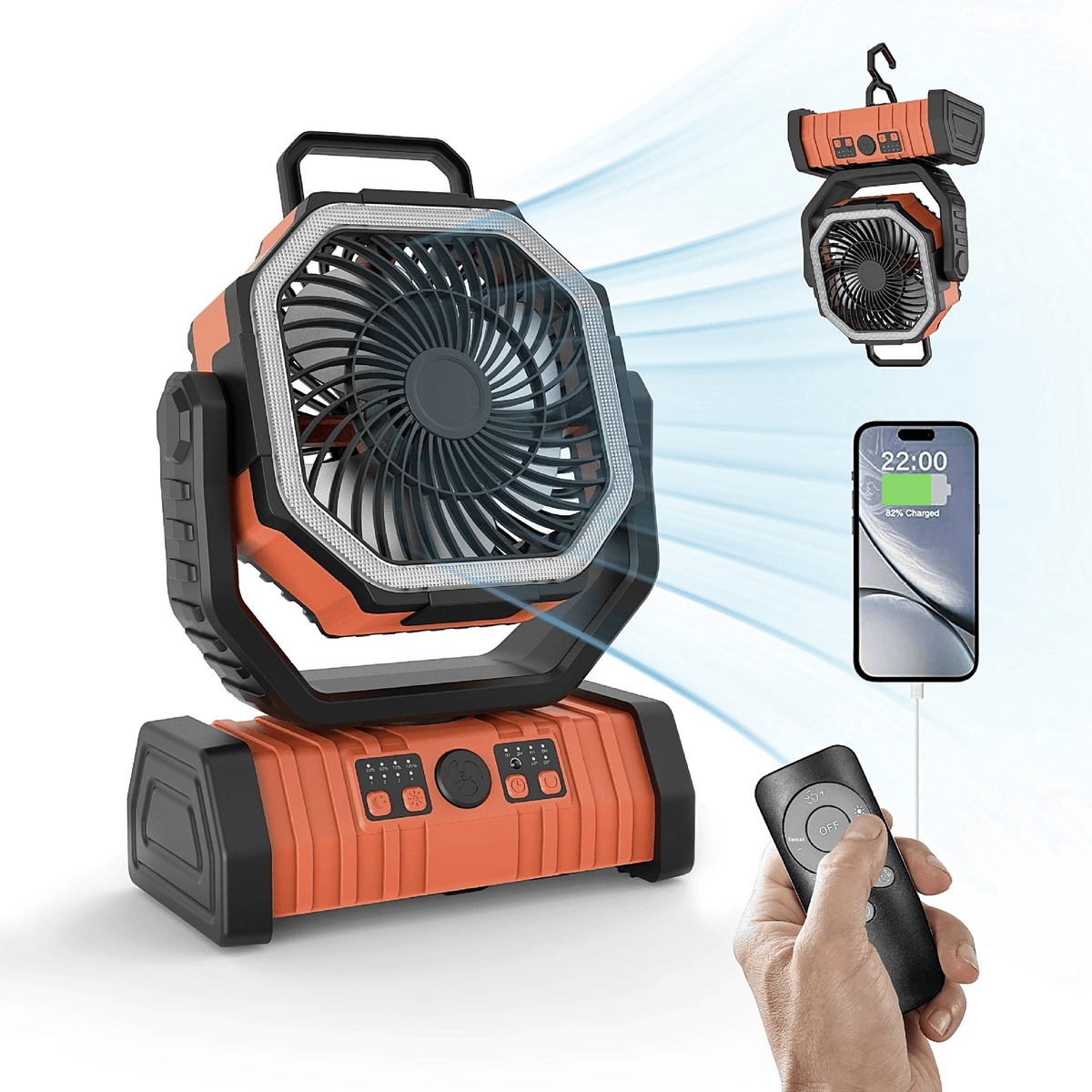 This & That Store Outdoor Household Power Bank LED Light Camping Fan