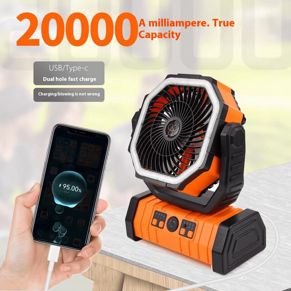 This & That Store Outdoor Household Power Bank LED Light Camping Fan