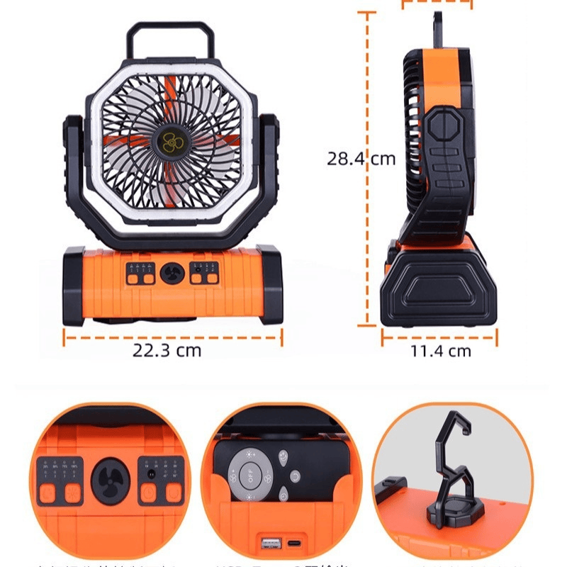 This & That Store Outdoor Household Power Bank LED Light Camping Fan