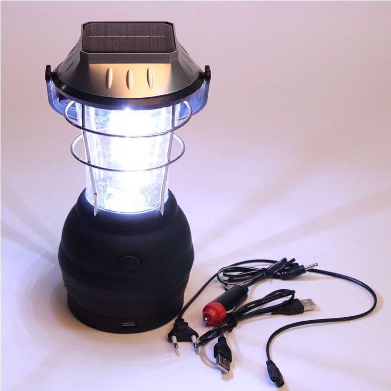 This & That Store Outdoor Recreation Black LS-360 Hand Crank Solar Lantern – 36 LED, Super Bright
