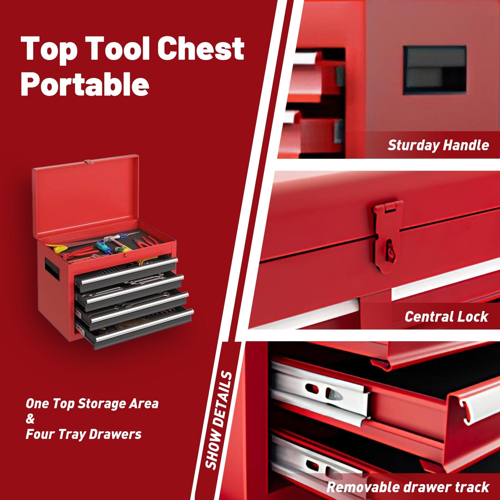 This & That Store Tool Cart TOOL CABINET Heavy-Duty Tool Chest for Workshop & Garage | Secure 5-Drawer Storage