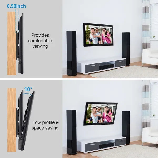 This & That Store TV Wall Mount Black Universal Tilt TV Wall Mount for 32-55 inch TVs | Dual Arm Support