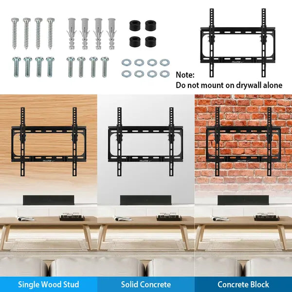 This & That Store TV Wall Mount Black Universal Tilt TV Wall Mount for 32-55 inch TVs | Dual Arm Support